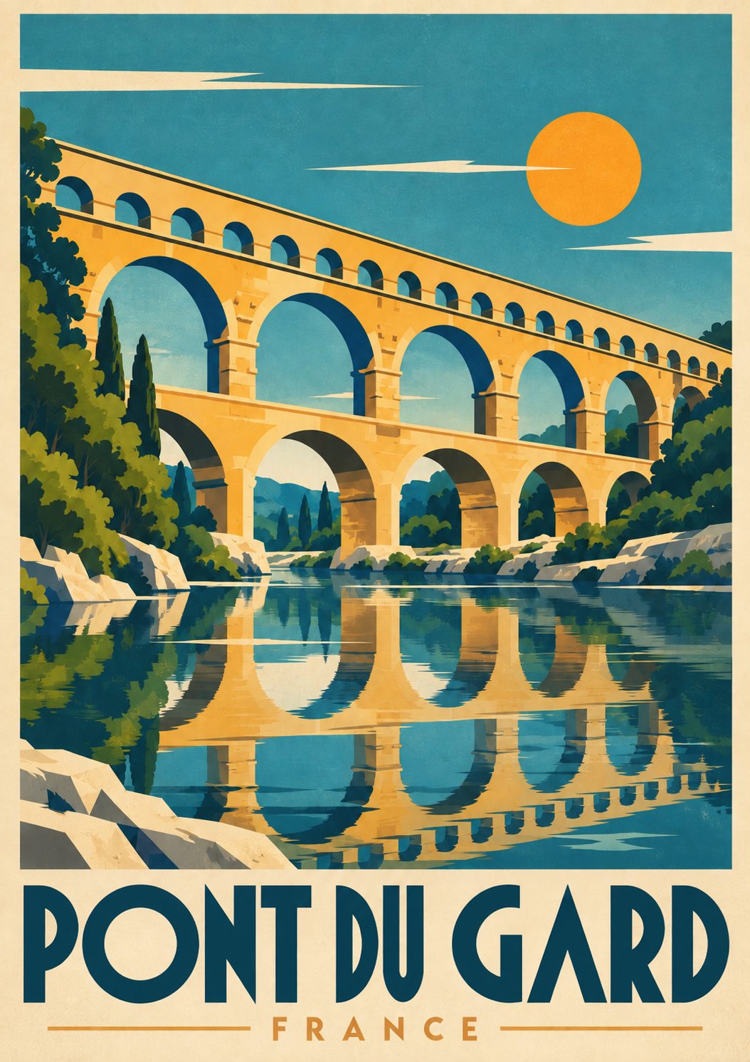 Affiche vintage du Pont du Gard : quand le patrimoine rencontre le design graphique Et si…